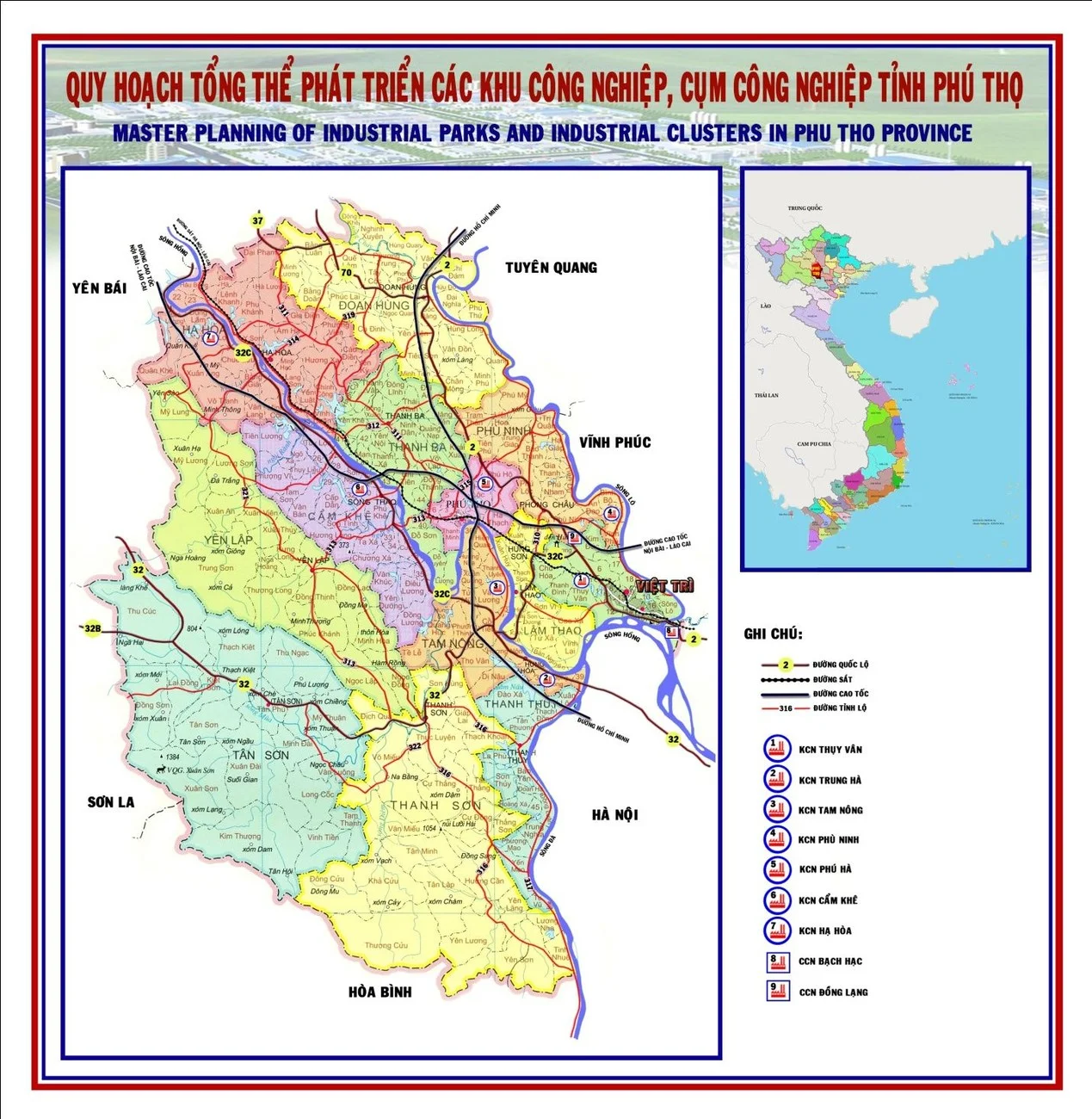 Phu Tho Industrial Parks 2025: Latest Updates & Panorama 4 Bản đồ quy hoạch khu công nghiệp Phú Thọ