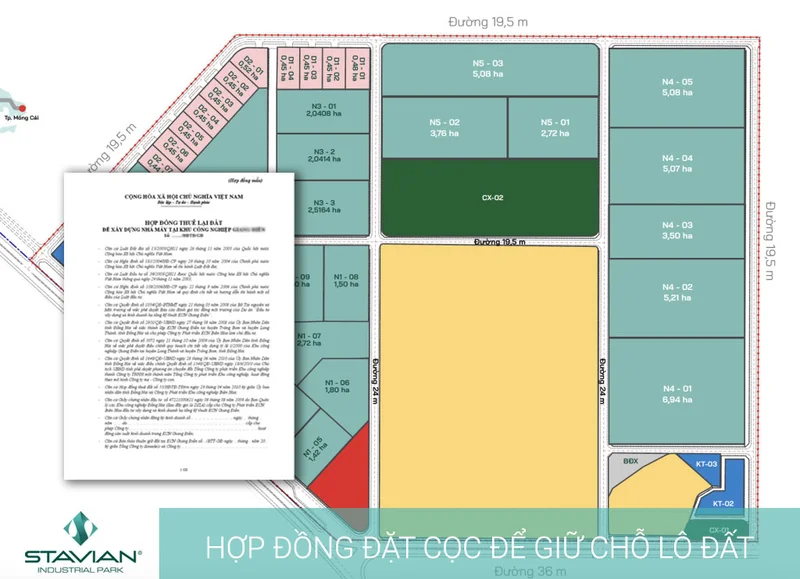 Hợp đồng đặt cọc để giữ chỗ lô đất thuê KCN