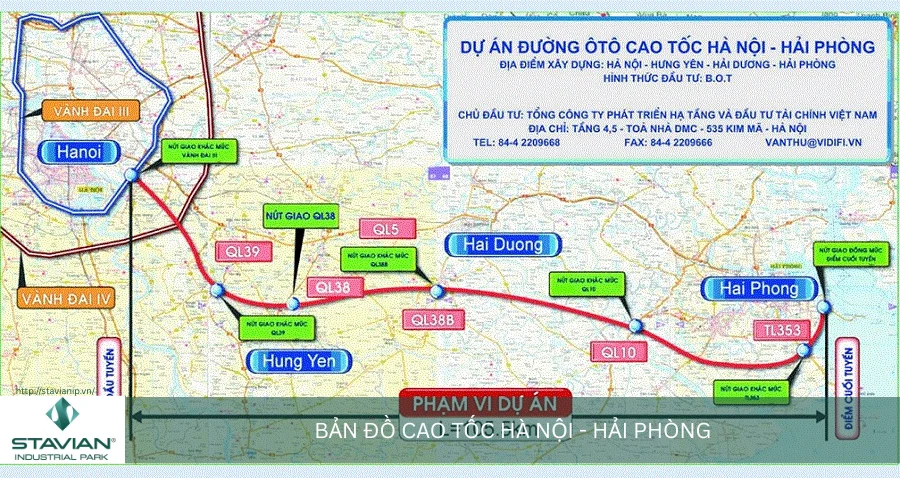 Bản đồ cao tốc Hà Nội - Hải Phòng