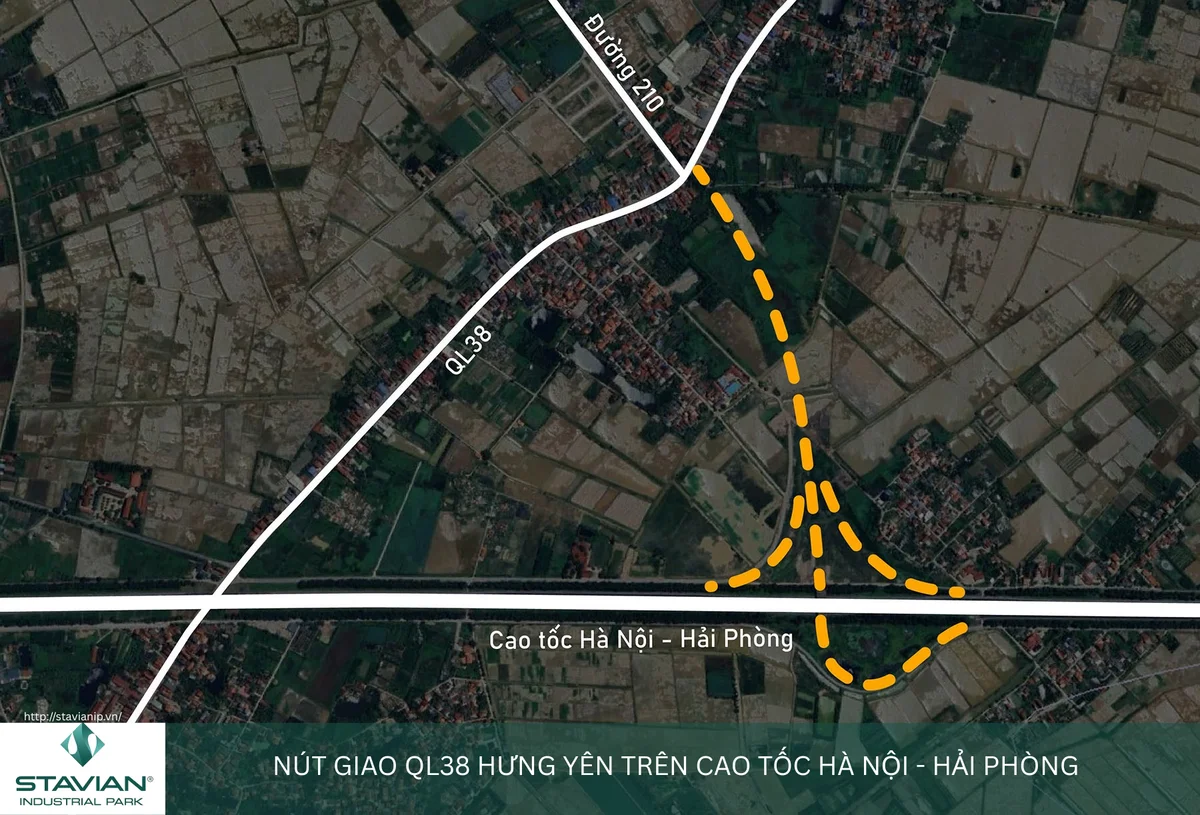 Nút giao QL38 Hưng Yên trên cao tốc Hà Nội - Hải Phòng